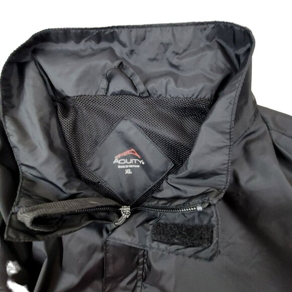 Mens Black Windbreaker Jacket Lightweight size XL Drawstring Waist JH1227 - Picture 3 of 4